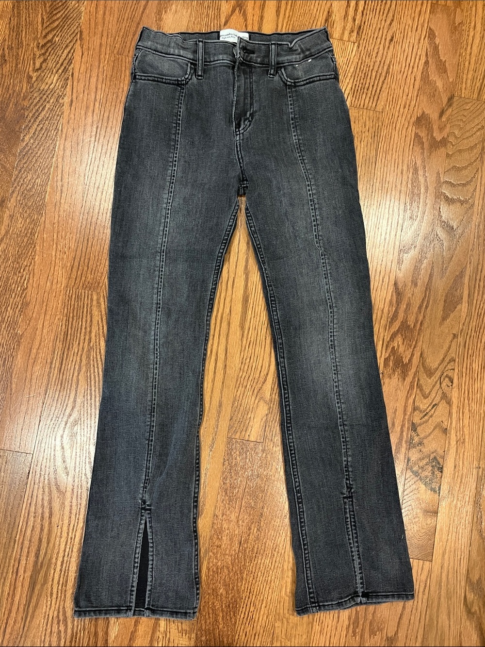 abercrombie kids Black Split-Hem Jeans